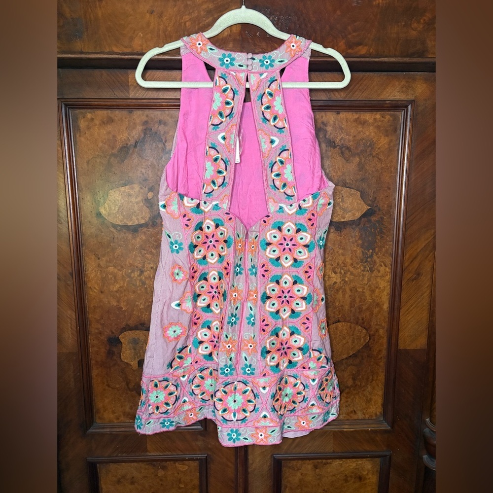 NWT Anthropologie- Embroidered and Beaded Mini Shift Dress. Size 14 - Picture 7 of 16